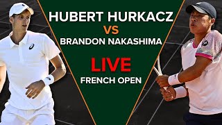 HUBERT HURKACZ vs BRANDON NAKASHIMA  FRENCH OPEN 2024 [upl. by Notneiuq]