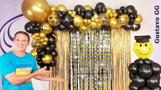 DECORACION CON GLOBOS 🎈👩‍🎓 Guirnalda de globos Decoracion para graduacion o cumpleaños gustavo gg [upl. by Atina]