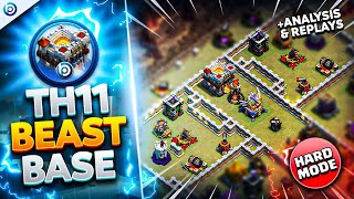 The ULTIMATE TH11 HARD MODE WAR BASE with LINK 2024  Town Hall 11 War Base ANALYSIS  PROOF Replays [upl. by Francesco]