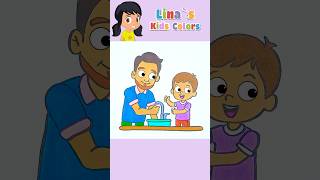 Dad and Son Washing Hands  Coloring  Kids Songs ✨💖🌟 shorts nurseryrhymes coloring [upl. by Gabriela]