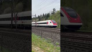 ICN Durchfahrt Zwischen Rupperswil und Aarau als IC5 bahn swissrailway railway train [upl. by Ecirahs549]