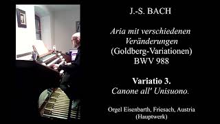 JS BACH  GoldbergVariationen  Aria mit verschiedenen Veränderungen  BWV 988  Variatio 3 [upl. by Yvette]