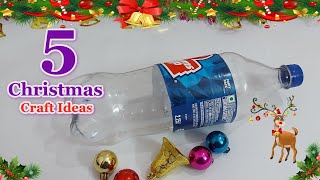 5 Economical Christmas Decoration ideas Made From Plastic Bottle  DIY Christmas craft idea🎄229 [upl. by Christensen]