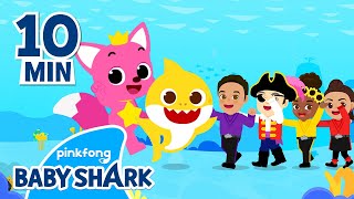 Baby Shark Pinkfongampthewiggles Sing Along to Baby Shark Song  Compilation  Baby Shark Official [upl. by Sinnek]