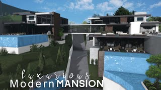 Bloxburg Luxurious Hillside Modern Mansion  Speedbuild  ROBLOX bloxburg [upl. by Verity210]