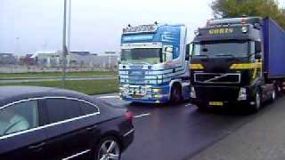 Scania Hans Lubrecht 164l 480 v8 optrekken [upl. by Pattin]