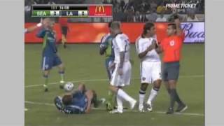 David Beckhams red card against Seattle Sounders [upl. by Ennovahc]