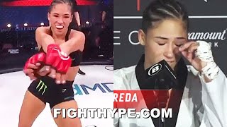 quotDEMORALIZED HER FACEquot  DANCING VALERIE LOUREDA EMOTIONAL AFTER KNOCKING OUT GRAFF AT BELLATOR 243 [upl. by Aidualc]