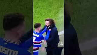 Tranquilo no es una pelea es la celebración del jugador Sebastiano Esposito con su DT Pirlo futbol [upl. by Duck]