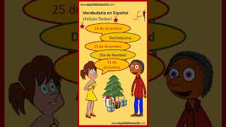 Las Fiestas de Diciembre AUMENTE o seu VOCABULÁRIO ESPANHOL em menos de um minuto shorts [upl. by Duggan83]