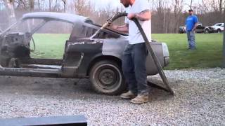 Dustless media blasting my 1965 mustang fastback project [upl. by Nol]