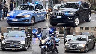 PAPA FRANCESCO SCORTA POLIZIA DI STATO E GENDARMERIA VATICANA IN EMERGENZA E SIRENA [upl. by Ainala682]