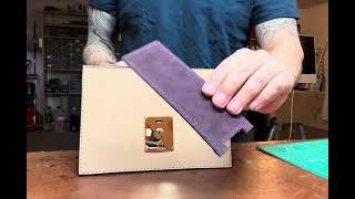 Stitching the edge of a Panel to my Latest Leather Case [upl. by Kirred485]