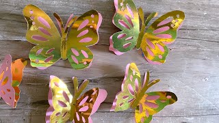 Diycomo hacer mariposas de papel  mariposas doradas [upl. by Lleval]