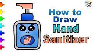 How to Draw Hand Sanitizer Bottle for kids [upl. by Hanway169]