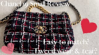 Chanel 19 should you get a tweed bag Easy to style Wear amp tear Mod shots [upl. by Earehs]