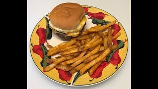 Air Fryer Cheeseburger and FriesCooks Essentials 53QT [upl. by Drofnelg402]