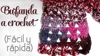 Cómo tejer Bufanda a crochet fácil y rápida [upl. by Anohsal]