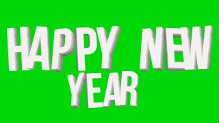 Happy New Year Text Animation Free Video in Green Screen [upl. by Thayne]