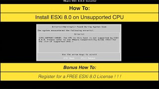 Install VMware ESXi 8 0 on Unsupported CPU [upl. by Rosalee]