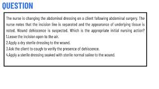 The nurse is changing the abdominal dressing on a client following abdominal surgery [upl. by Sirrep]