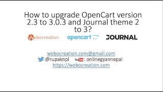 How to upgrade Opencart 23 to 3031 and journal theme v 2 to v 3 [upl. by Cosme]