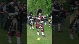 Drum Majors lead the massed pipebands final march during 2023 Oldmeldrum highlandgames shorts [upl. by Airetnuhs754]