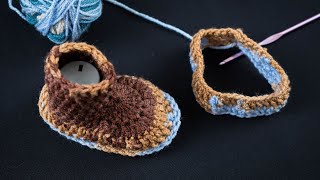 How to crochet slippers 6 to 12 months easily DIY Miarti🧶 [upl. by Ojytteb]