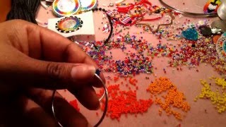 How To Ladder Stitch A Beaded Hoop Earring by Beading It Real [upl. by Thayer]