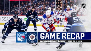 Rangers  Jets 1030  NHL Highlights 2023 [upl. by Asiaj26]