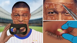 ASMR Help Mbappé Treatment of styes and blisters on the face [upl. by Nosnorb272]