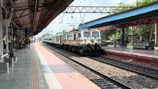 Vishwabharati Fast Passenger Furiously Passing By With WAP7 Monster [upl. by Ahsieit]