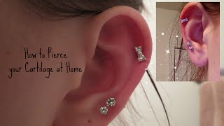 How I Pierced my Cartilage at Home Safely  Alyssa Nicole [upl. by Eivets]