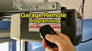 How to program garage door opener remote  DIY [upl. by Noterb]