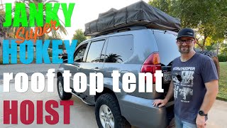 BEST ROOF TOP TENT GARAGE HOIST and STORAGE SOLUTION Racor Ceiling Storage Lift [upl. by Kong564]