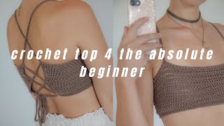 the FIRST crochet top you should make as a beginner  indepth tutorial read description first [upl. by Kassey]