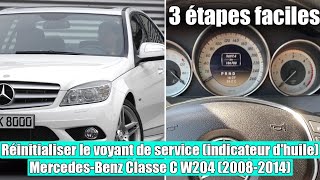 Comment réinitialiser le voyant service indicateur dhuile MercedesBenz Classe C W204 20082014 [upl. by Grimbald]