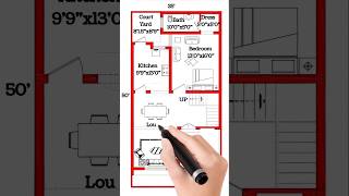 25x50 Sqft Ground Floor Plan With Parking Plan ♥️ architecturalplan floorplan floor plan design [upl. by Riess546]