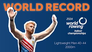 WORLD RECORD  2024 World Rowing Indoor Championships  Lightweight Mens 4044 2000m [upl. by Cia]