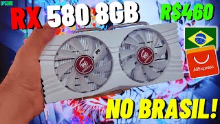 ELA CHEGOU RX 580 8GB VEINEDA QUE TEM RGB UNBOXING E TESTES EM JOGOS [upl. by Drahcir915]