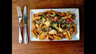 🍝PASTA CON VEGETALES ESTILO ASIÁTICA  Receta Fácil Creativa y Saludable [upl. by Amirak]