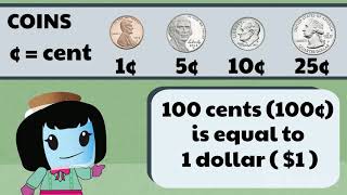 Understanding Money Dollar Bills Quarters Dimes Nickels and Pennies  2nd Grade Math 2MD8 [upl. by Asyar]