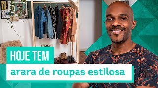 Arara de Roupas estilosa de madeira  aprenda como fazer com Edgar  CASA DE VERDADE [upl. by Ahsinnor]