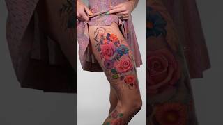 Color realism floral bouquet by Deanna shorts tattoo tattoos [upl. by Ydnas]