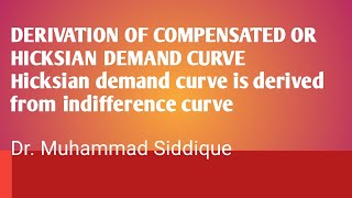 Derivation of Compensated or Hicksian Demand Curve [upl. by Hemingway]