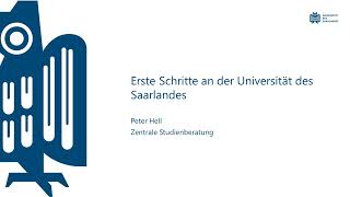 Erste Schritte an der Universität des Saarlandes [upl. by Morville]