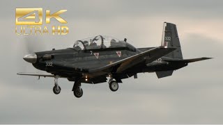 4K Hawker Beechcraft T6C Texan II Royal Air Force ZM332 arrival RAF Fairford RIAT 2022 AirShow [upl. by Galan744]