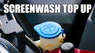 Top up your Car Screen Wash Windscreen Washer Fluid under the bonnet [upl. by Aiekal]