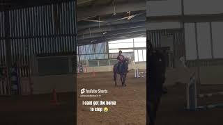 HELP I cant get the horse to stop horseriding horses horseridinglesson [upl. by Novyad]