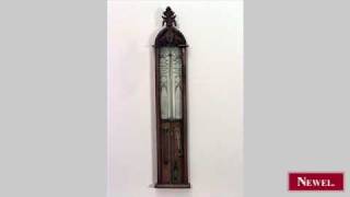 Antique English Victorian oak narrow wall barometer with [upl. by Jaine]